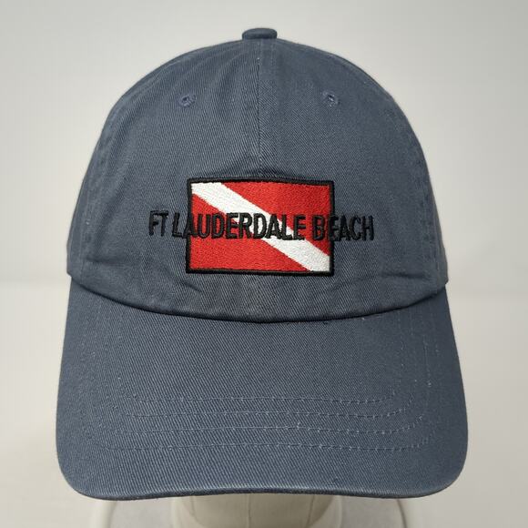 Fr Lauderdale Beach Slideback Baseball Cap Blue One Size Adjustable Embroidered - Picture 2 of 10